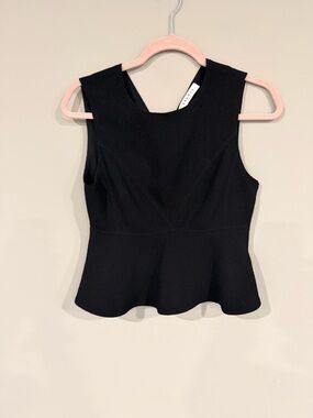 Sandro Sleeveless Black Peplum Top
